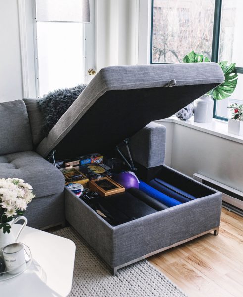 A sofa bed for small spaces should have storage options.
